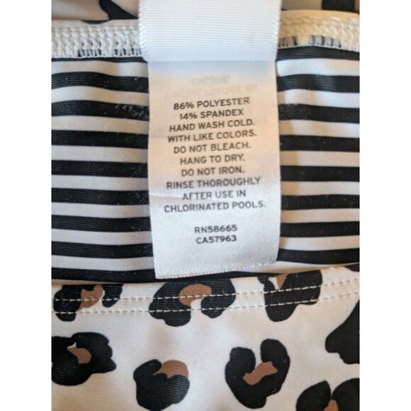 TUCKER + TATE Leopard Print SWIM 2 PIECE BIKINI SET BLack WHITE SIZE 12 $52 - Picture 4 of 5